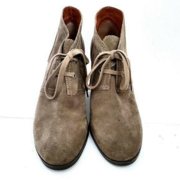 Lucky Brand Seleste Lace Up Wedge Booties Ankle Boots Sz 11 Taupe Brindle 41 EU - Picture 4 of 10